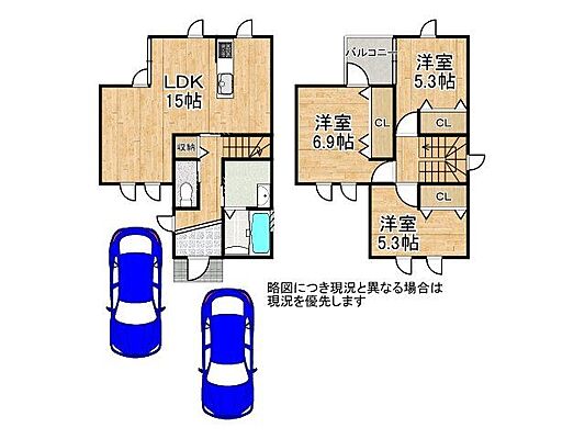 間取り 大津市大石東6丁目　中古一戸建て