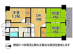 向陽セントラルハイツ 3DKの間取図画像
