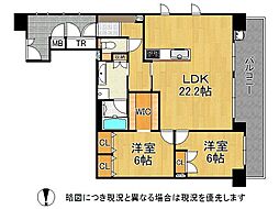 リーデンススクエア宇治伊勢田 2LDKの間取図画像