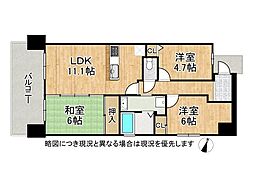 サンシティ西京極みどりの街壱番館 3LDKの間取図画像