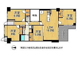 サンシティ桂坂ロイヤル参番館 4LDKの間取図画像