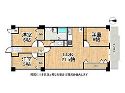 藤和伏見コープ 3LDKの間取図画像