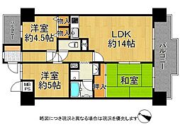 ライオンズマンション京都淀A棟 3LDKの間取図画像