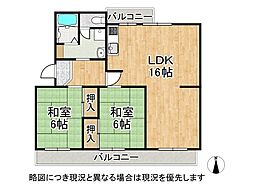 京都市醍醐上ノ山団地C1棟 3LDKの間取図画像