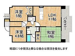 ライオンズマンション京都淀A棟 3LDKの間取図画像