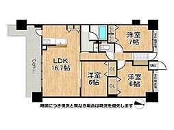 パデシオン桃山 3LDKの間取図画像
