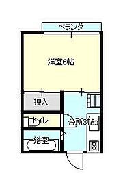 ハイツ宗像 1Kの間取図画像