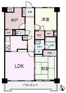 間取り：専有面積:72.76平米、陽当り良好2SLDK