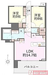 パークホームズ川越新富町アドーア 2LDKの間取図画像