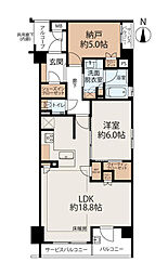 シーンズ京都四条烏丸彩ノ邸 2LDKの間取図画像
