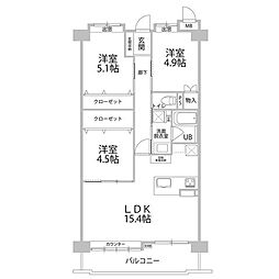 エンゼルマリナコート姪浜弐番館 3LDKの間取図画像