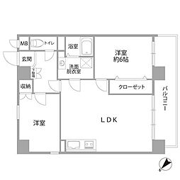 ロマネスク平尾 2LDKの間取図画像