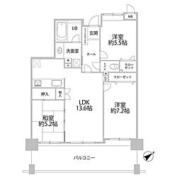 サンリヤンアネックス貝塚 3LDKの間取図画像