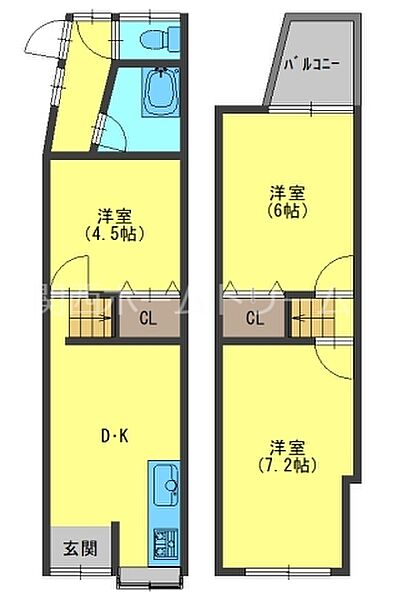 大阪府寝屋川市高柳5丁目(賃貸テラスハウス3DK・1階・38.49㎡)の写真 その2