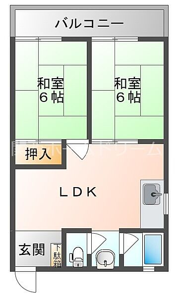 大阪府守口市藤田町5丁目(賃貸マンション2LDK・2階・40.00㎡)の写真 その2