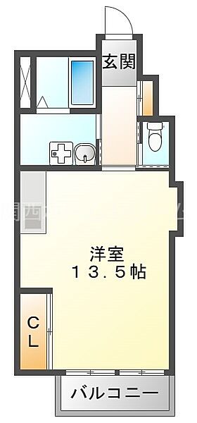 大阪府門真市幸福町(賃貸マンション1R・4階・37.40㎡)の写真 その2