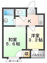 大阪府門真市岸和田2丁目5-9（賃貸マンション2K・2階・26.00㎡） その2