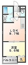 大阪府門真市本町27-3（賃貸アパート1LDK・2階・34.12㎡） その2