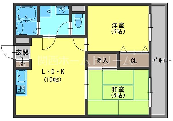 コンフェリア秦 ｜大阪府寝屋川市秦町(賃貸マンション2DK・4階・37.80㎡)の写真 その2