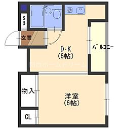 MSMハイツ 1DKの間取図画像