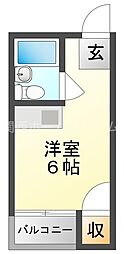 メゾンまどか ワンルームの間取図画像