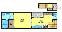パルス南香里 1DKの間取図画像