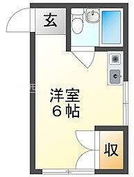グランホーム大日 ワンルームの間取図画像