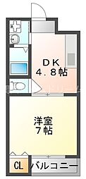 エルソル 1DKの間取図画像