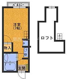 ハイツヴィラ ワンルームの間取図画像