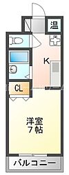 カーサローズヒル 1Kの間取図画像