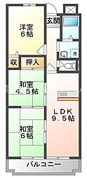 コーポ小林 3LDKの間取図画像