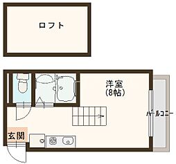 アーバン千里ビル 1Kの間取図画像