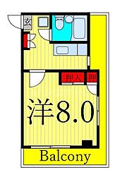 パレドゥユー 1階1Kの間取り