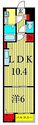 バルーム　10 2階1LDKの間取り