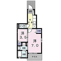 ジェルメ南葛西 1階1SKの間取り