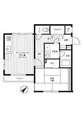 プライムシティ行徳 4階1DKの間取り