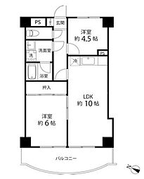クオーレプロバンス篠崎 2LDKの間取図画像