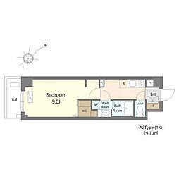 Alivis浦安 1Kの間取図画像