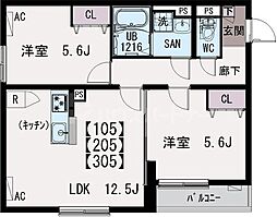 間取図画像 2LDK
