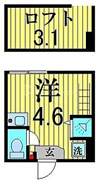 クリエイティブテラス東葛西 ワンルームの間取図画像