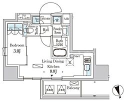 PARKAXIS浦安 1LDKの間取図画像