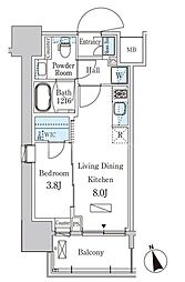 PARKAXIS浦安 1LDKの間取図画像