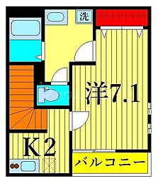 リブリ-kitakasai 1Kの間取図画像