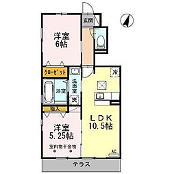 エイトス 2LDKの間取図画像
