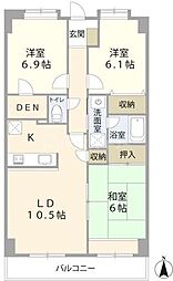 ヌーヴォアージュ 3LDKの間取図画像