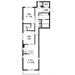 パステルブラン 2LDKの間取図画像
