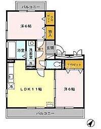ステラウノ 2LDKの間取図画像