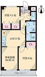 スイートヒルズ瑞江 2LDKの間取図画像