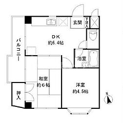 レジデンス鹿野2 2DKの間取図画像