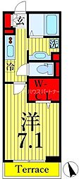 コーポ盛 1Kの間取図画像